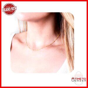 Dainty Satellite Chain Necklace Adjustable Minimalist Everyday Jewelry Stacking